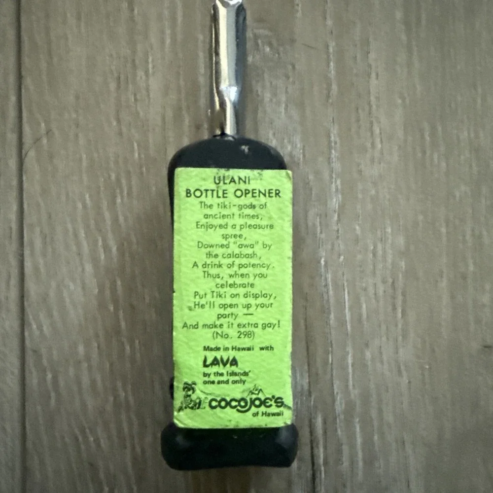 Vintage Coco Joe's Hawaii Lava Ulani Tiki Bottle Opener‎ Souvenir 5.5